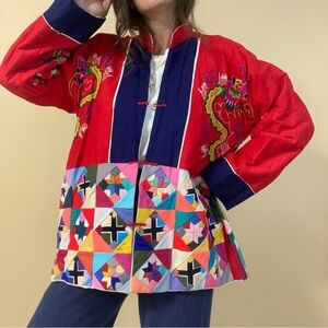 vintage Chinese cotton quilted embroidered coat
